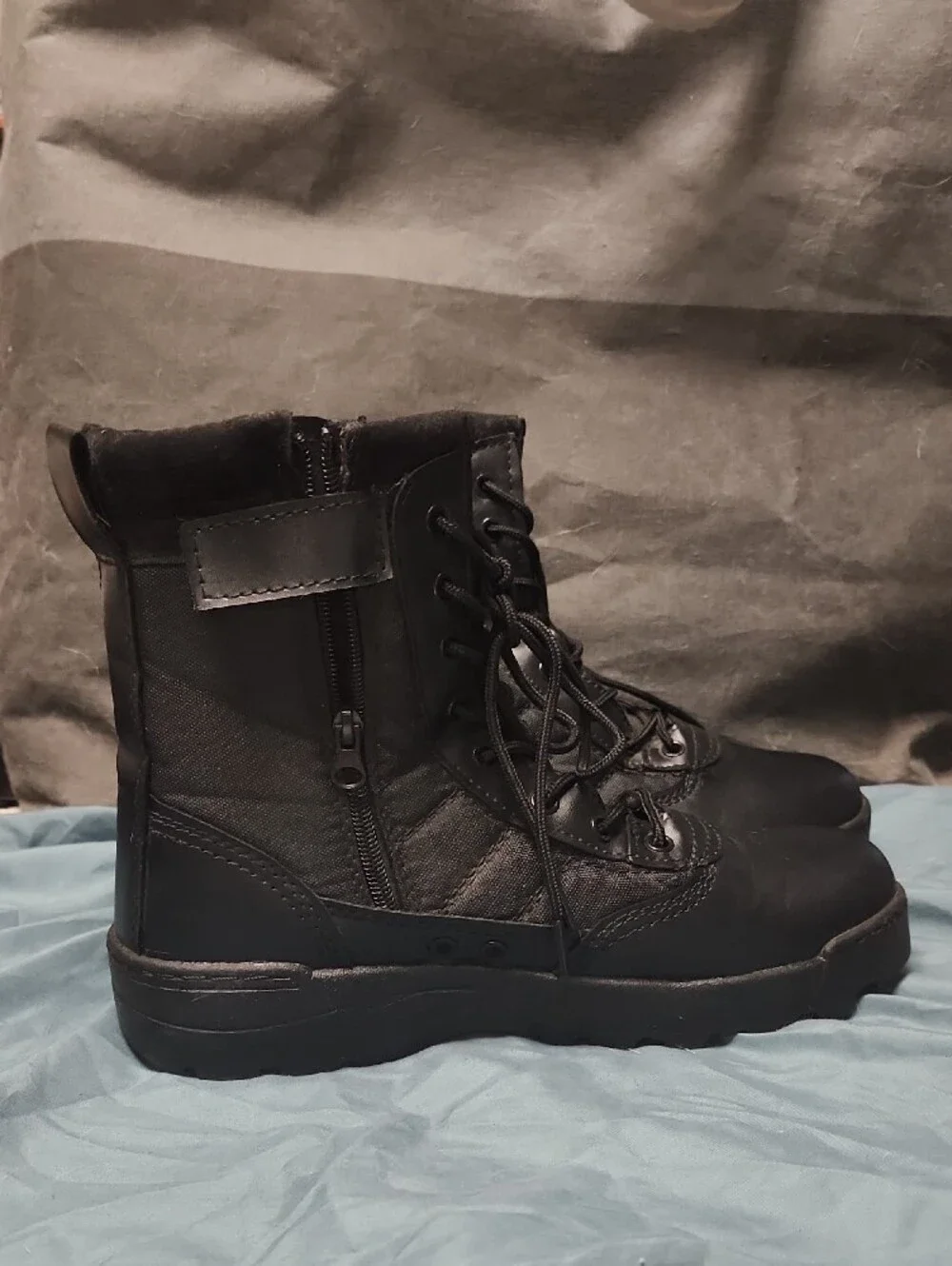 Black Men's Tactical Lace-Up Boots